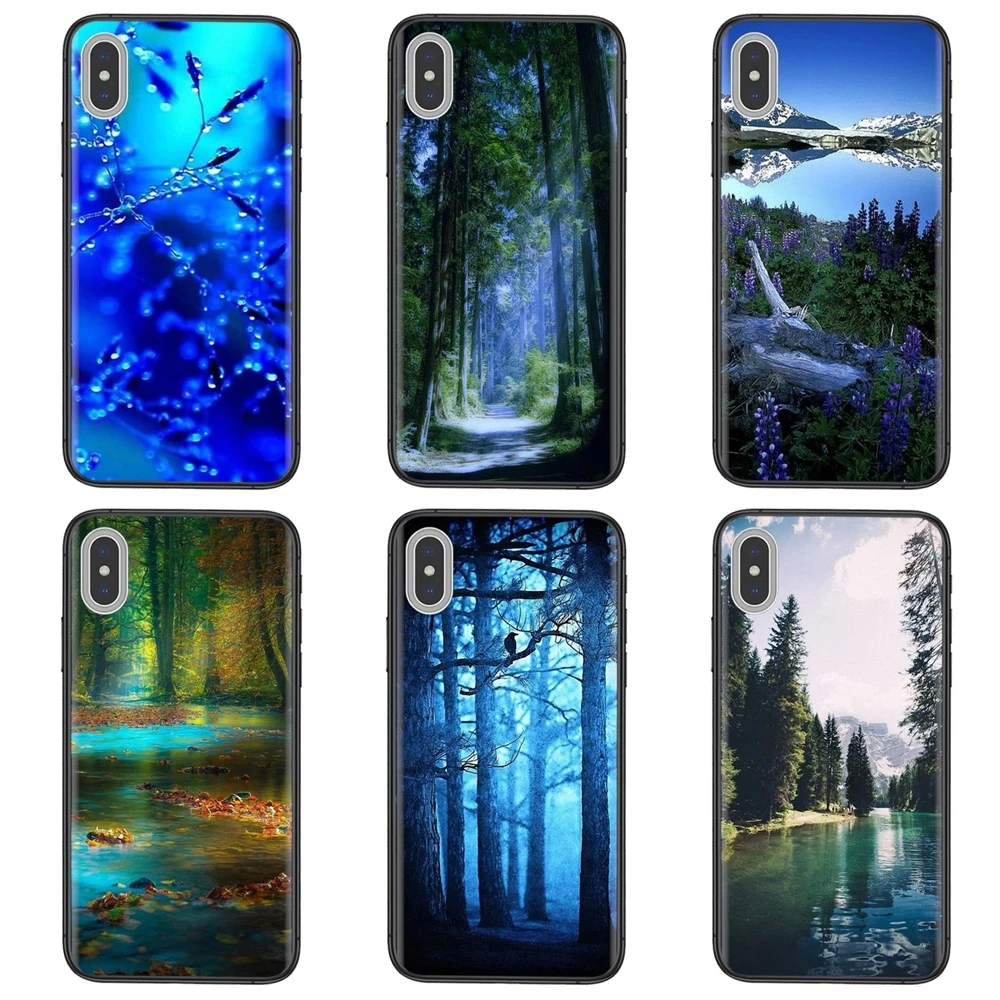 Черный силиконовый чехол Prime Art красивый синий натуральный лес для Galaxy Note 20 10 9 8 Ultra