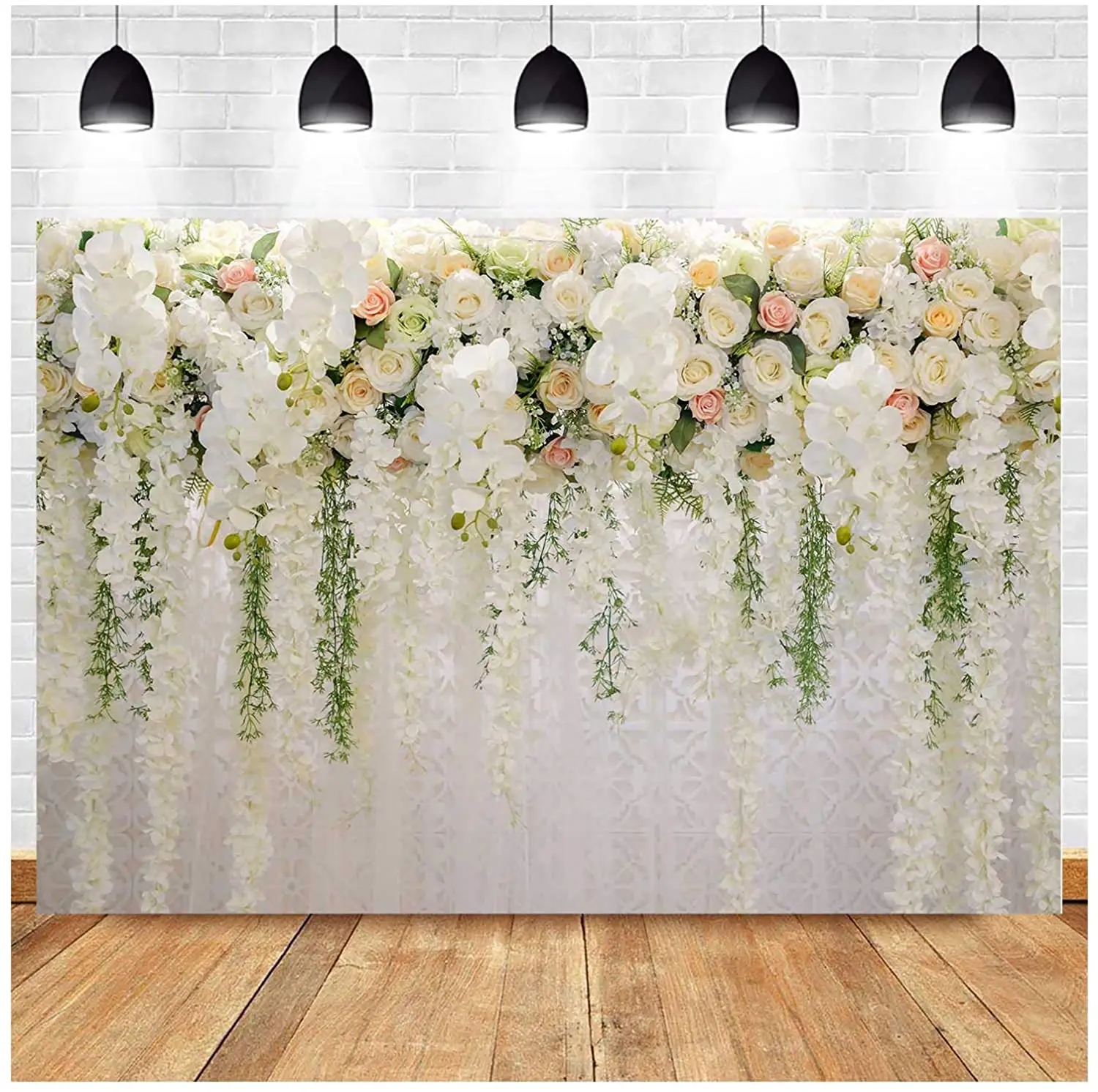 

Фон для свадебной фотосъемки с изображением белых роз и цветов для свадебной вечеринки фон для фотосъемки девичьей девочки на день рождени...