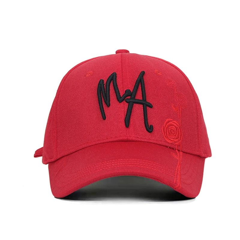 Бейсболка с вышивкой розы для женщин и мужчин хип-хоп бейсболка красный черный