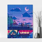 Картина на холсте, Настенная картина с изображением мультфильма, улицы, постер, украшение для дома, ночное дерево, манга, милая картина для спальни, модульные картины