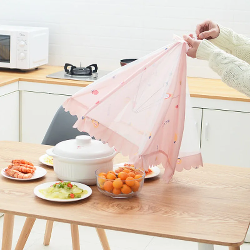 60CM Round Household Food Umbrella Cover Picnic Barbecue Party Anti Mosquito Fly Resistant Net Tent for Kitchen Dinner Table | Дом и сад