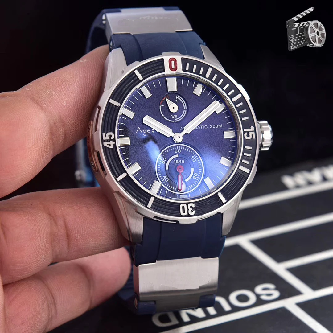 Silver Blue Роскошные брендовые новые мужские часы розового золота, серебристого, черного, синего цвета, автоматические механические часы из нержавеющей стали сапфировые часы с хронометром 42 мм AAA - Цвет: Silver Blue