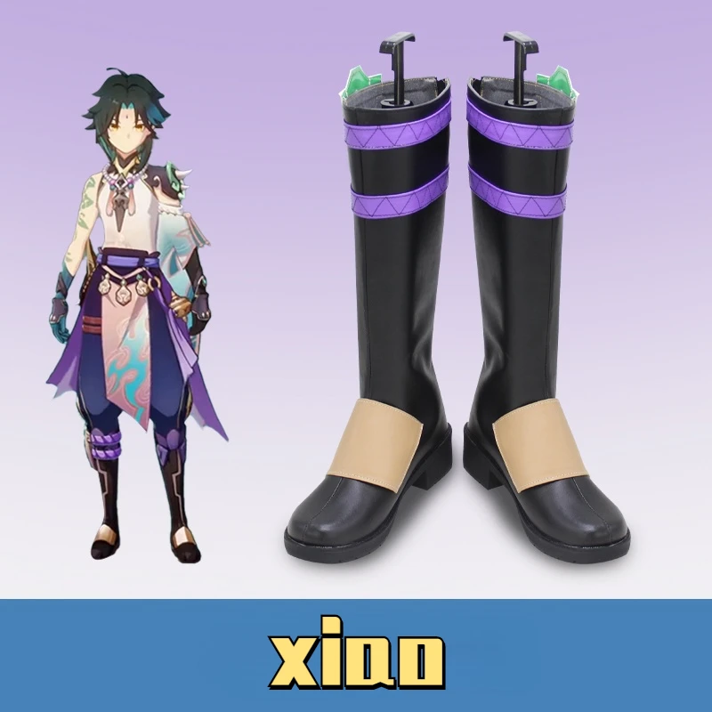 

Аниме игра Genshin Impact Xiao размер 35-50 искусственная кожа пользовательский Косплей сценическая обувь