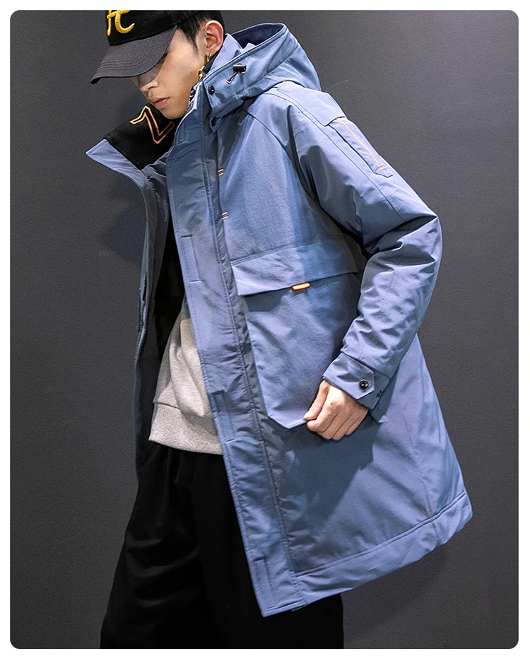 2022 Men's Duck Down Overcoat Windbreaker Jacket for Male Warm Parkas Winter Clothing with a Hood Plus Large Big Size 3XL XXXL