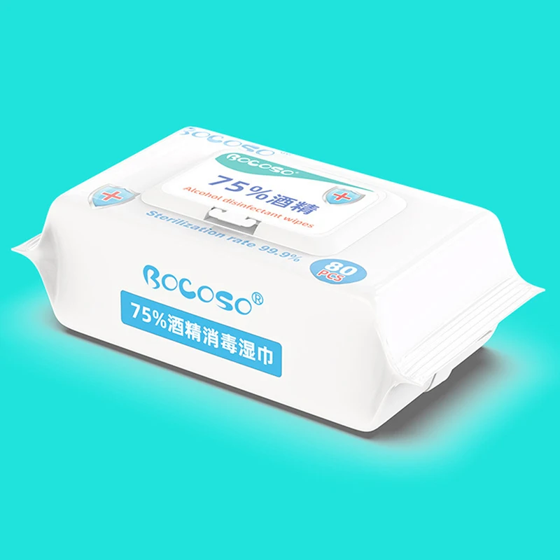 

80PCs/Bag Alcohol Disinfecting Swabs Wet Wipes Disposable Hand Wipes Skin Cleaning Bacteria Disinfection Wipes Cotton Pieces