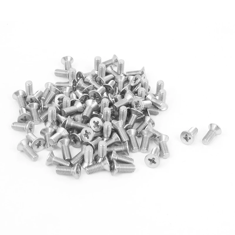 

M3 x 6mm Phillips Flat Head Countersunk Bolts Machine Screws 100pcs