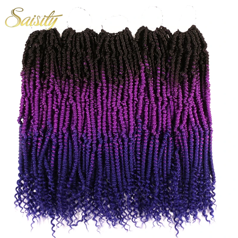 Saisity Bomb twist fluffy Hair Synthetic Crotchet Passion Spring Twists Extensions Pre Looped Ombre Crochet Braids |
