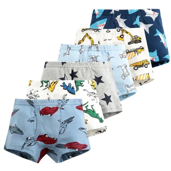Autumn Spring 3 PCS Kids Boys Underwear Cartoon Dinosaur Boxers Stripes Teenagers Cotton Underpants For Kids Fashion Clothes 1
