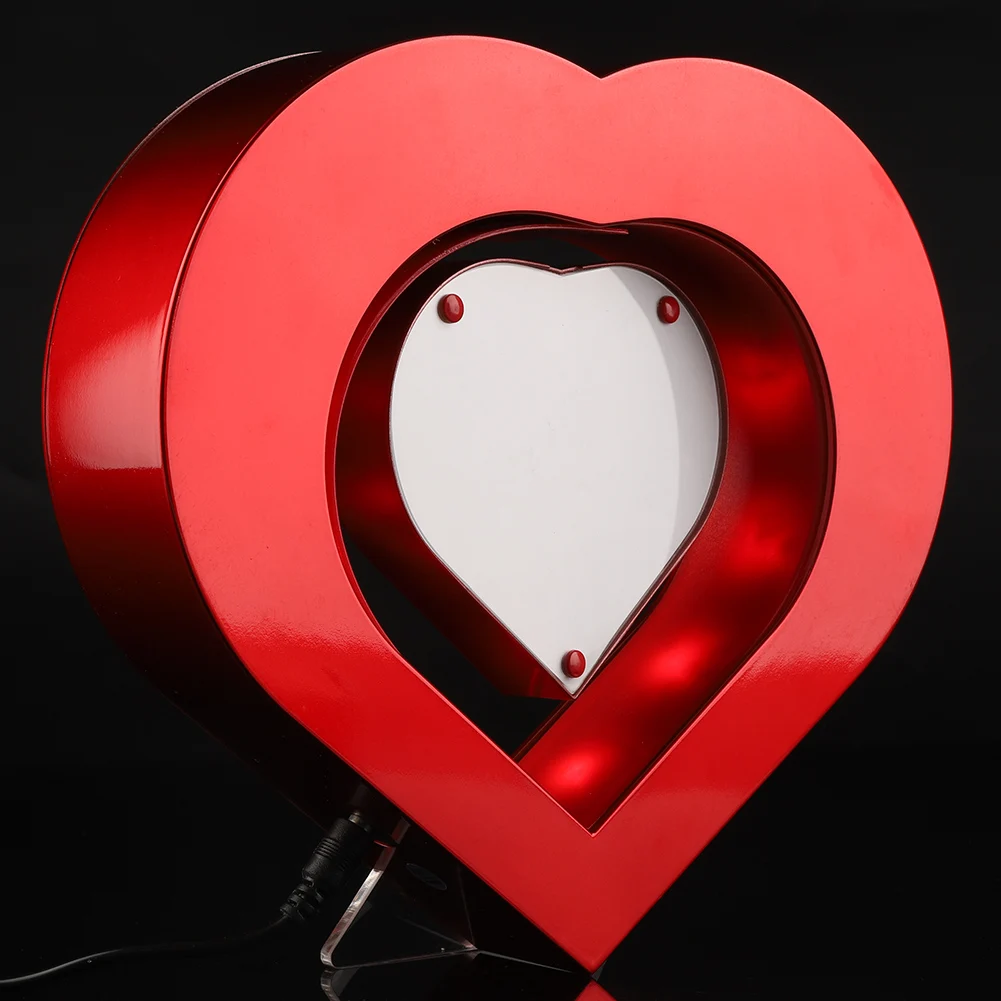 Светодиодная красная в форме Сердца магнитная левитационная фоторамка домашний