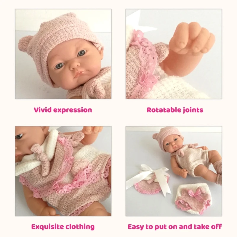 

25CM Soft Toy Realistic Baby Girl Doll with Lovely Face Lifelike Educational Reborn Boutique Collections Kids Party Gift
