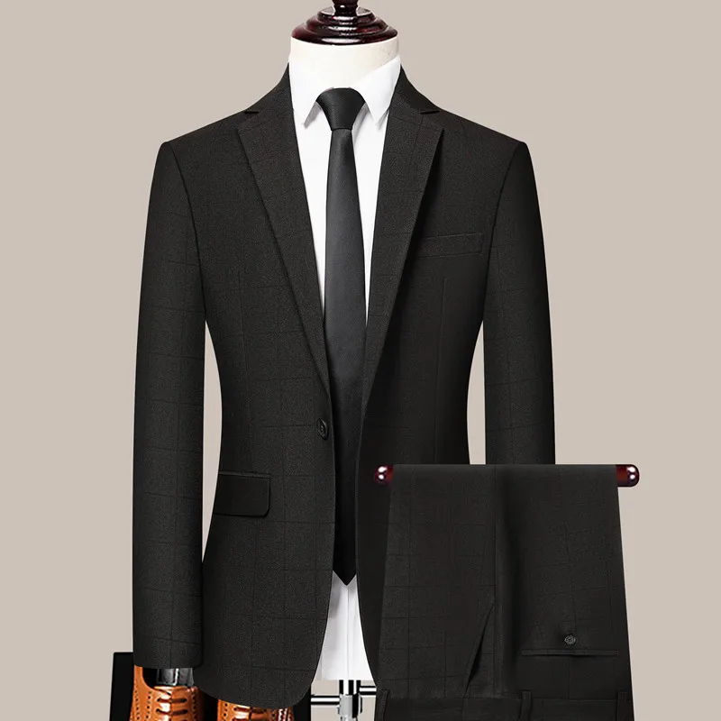 

2021 new men's suit trousers two-piece suit suit business casual overalls export foreign trade