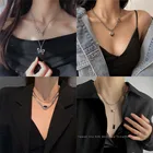 Женское ожерелье с подвеской-бабочкой, Ювелирное Украшение в стиле панк Харадзюку, ожерелье в готическом стиле, цепь из звеньев в стиле хип-хоп