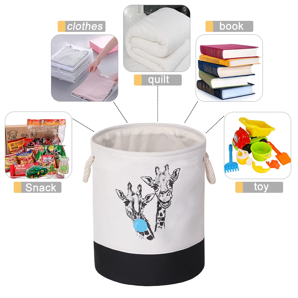 Круглый EVA Холст Ткань Складная корзина для белья грязная одежда Органайзер