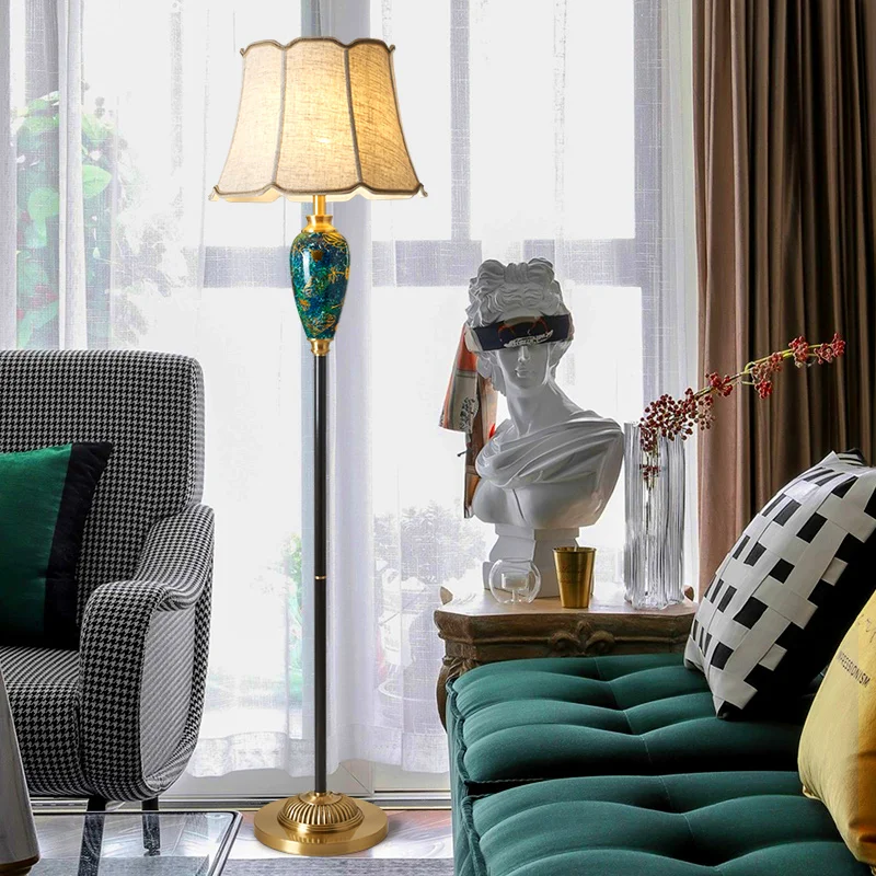 2020 Новый стиль Американский зеленый керамический напольный светильник для