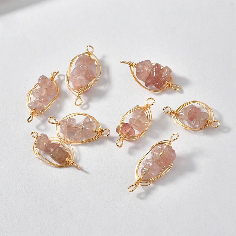 DIY ручной работы медная проволока намотка двойной висящий рок кристалл гравий