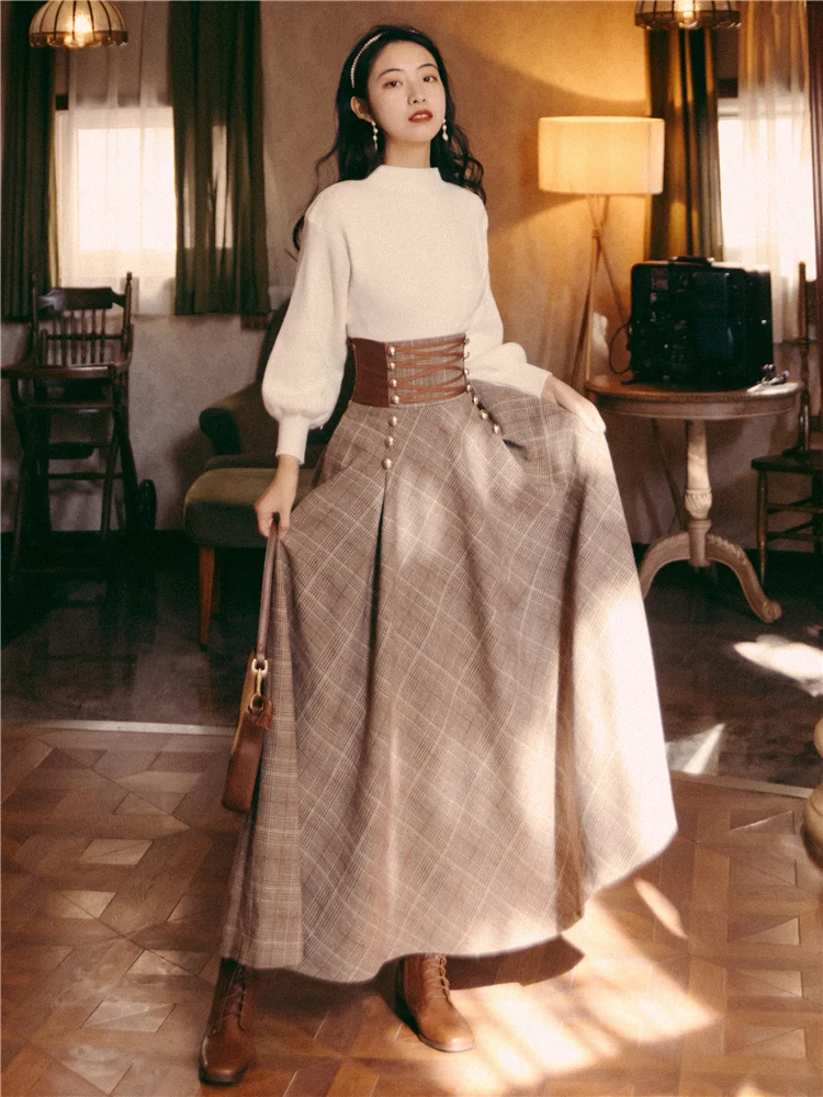 

Юбка-корсет Женская трапециевидная с завышенной талией, на пуговицах