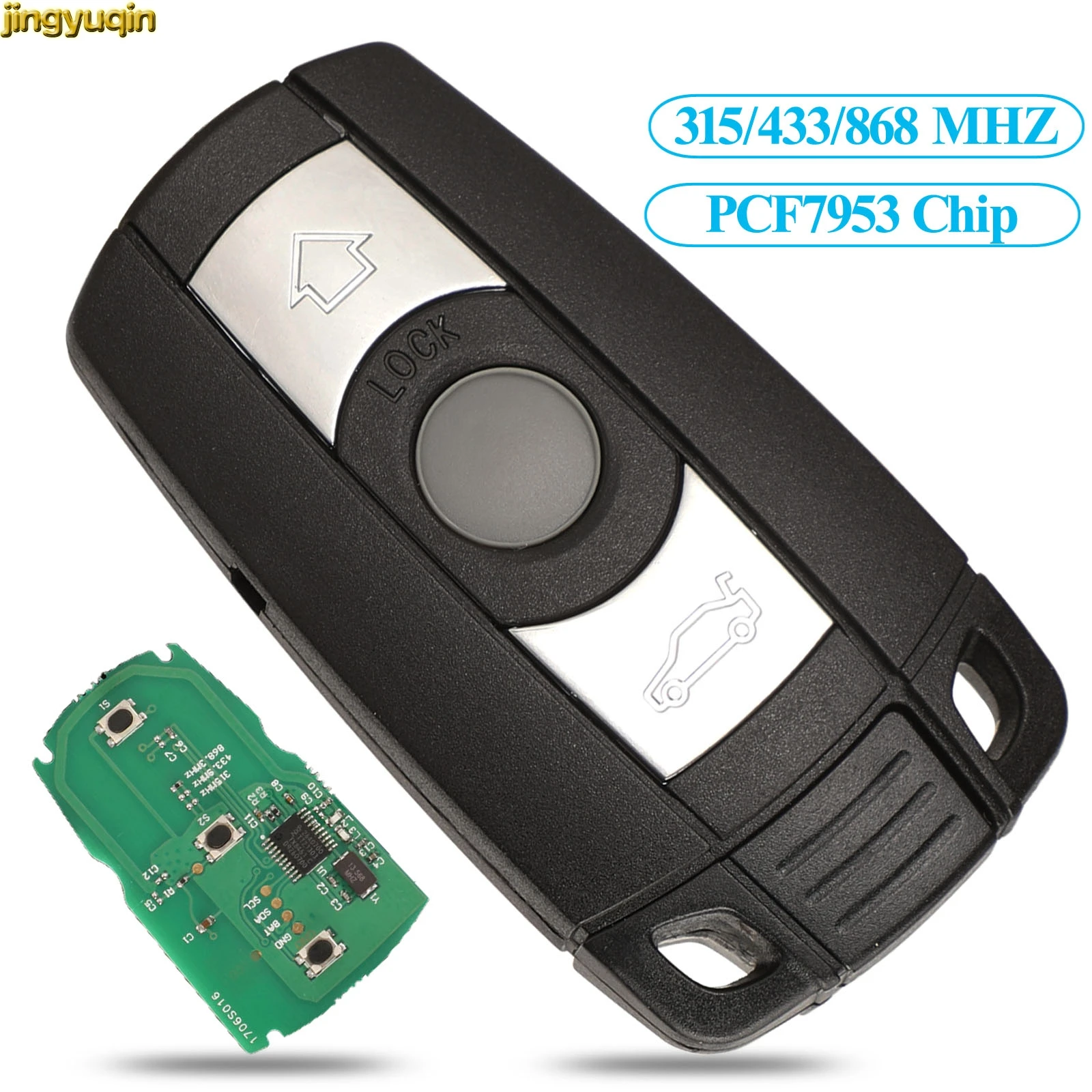 Дистанционный Автомобильный ключ jingyuqin 315/43/868 МГц PCF7953 чип FSK CAS3 система для BMW 1 3 5 7
