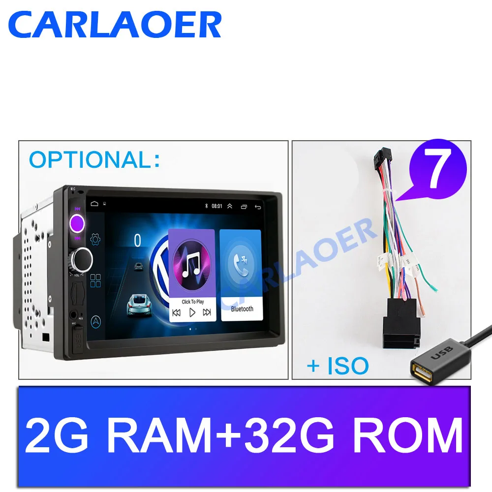 2G ram 2Din Android радио 2 din Авторадио мультимедийный плеер Авто аудио стерео для Volkswagen Nissan hyundai Kia toyata lada Ford - Цвет: 2G ISO