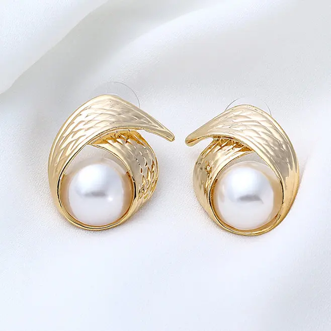 JE743 Gold 24KGP серьги-гвоздики со львом для женщин, винтажные жемчужные серьги, вечерние ювелирные изделия, Прямая поставка - Окраска металла: JE743 Gold