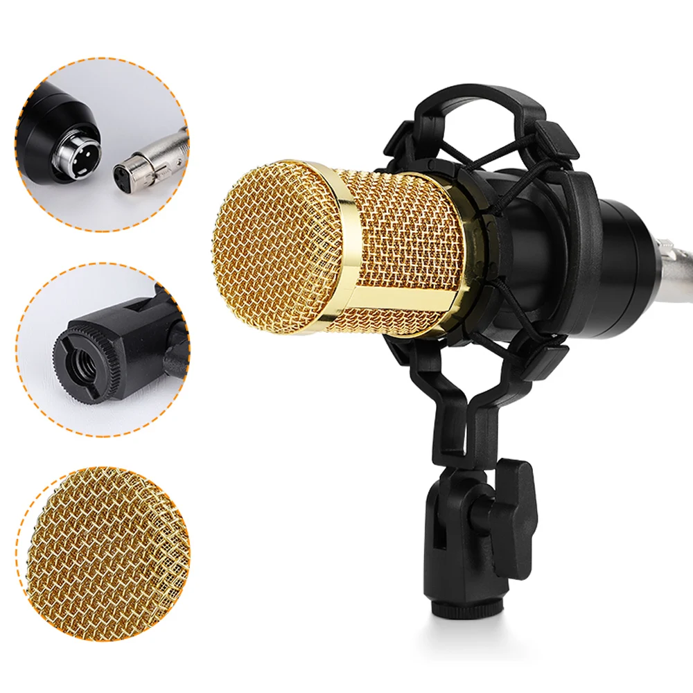 BM 800 Microphone Kits Professional Mic Stand Studio Condenser Vocal Recording KTV Karaoke For Computer Record | Электроника
