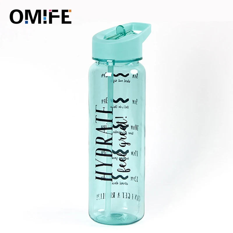 Omife 750 мл тритановая бутылка для воды Спортивная пластиковая с соломинкой без