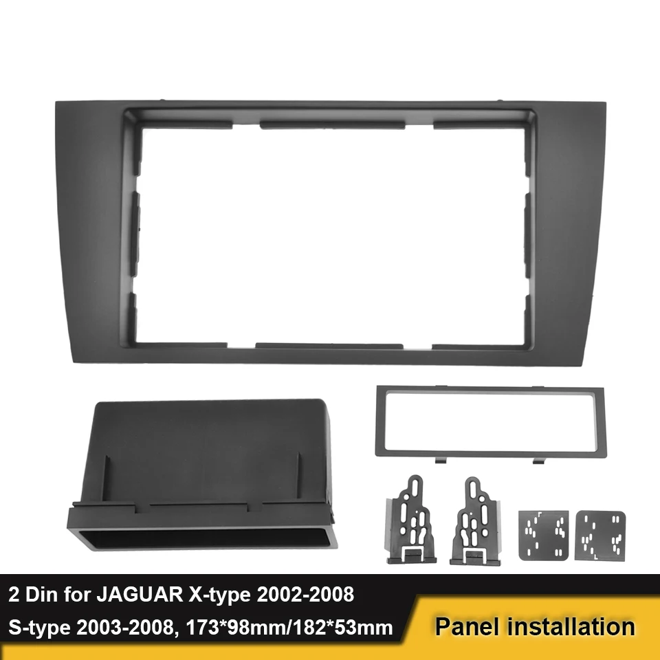 Fascia per autoradio 2 Din per JAGUAR x-type 2002-2008 s-type 2003-2008 w/pocket Stereo Frame Panel Dash installazione Kit cornice cornice