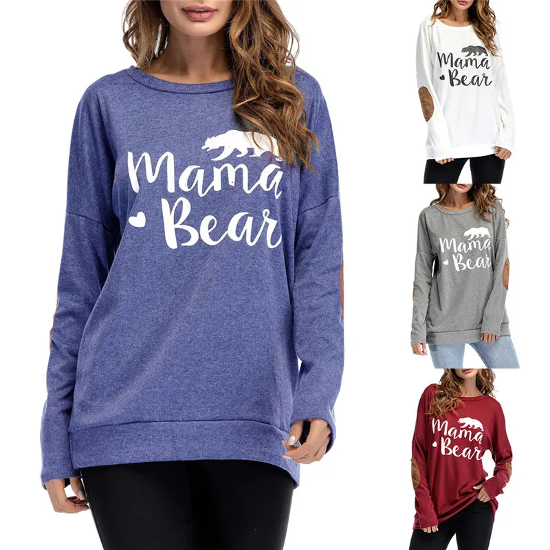 Популярные футболки с изображением медведя и мамы женские пуловеры круглым