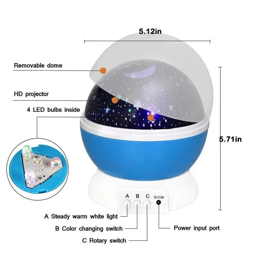 

2021 LED Starry Night Sky Galaxy Projector Lamp Star light Bedroom Universe RSS_Romantic