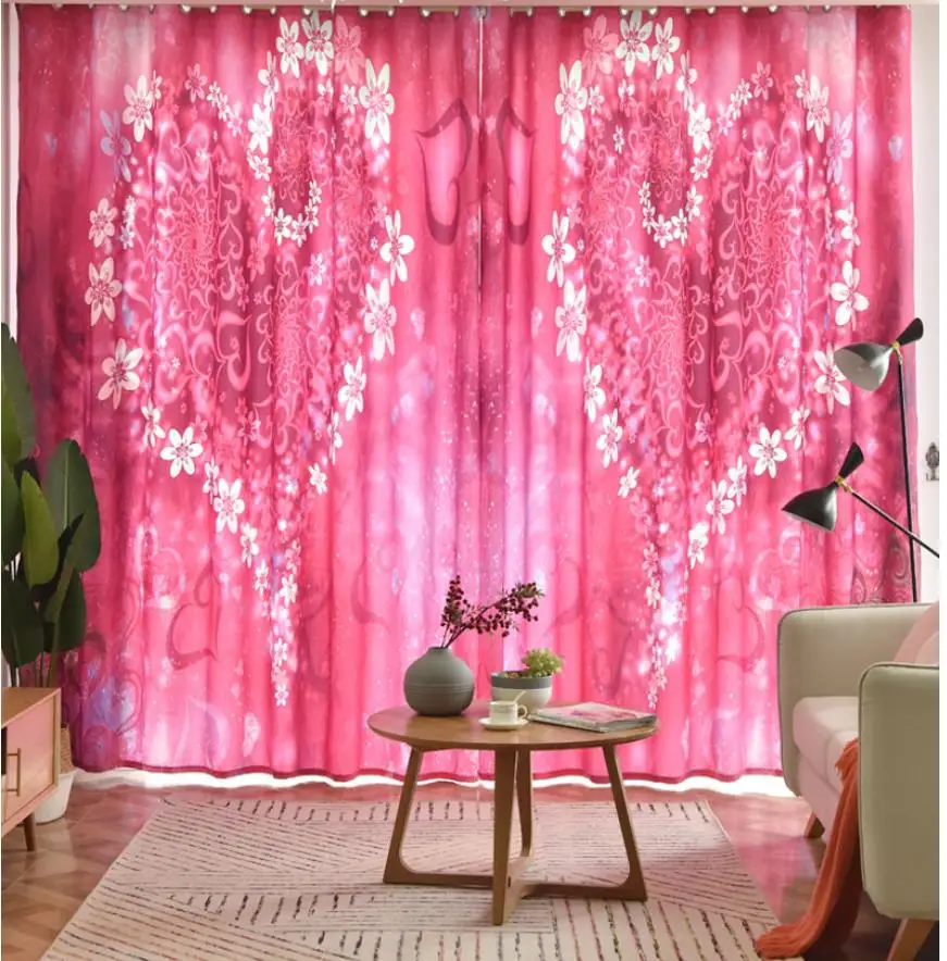 

Custom finished curtains wedding wedding warm pink princess style girl room bedroom sweet shading wedding curtains