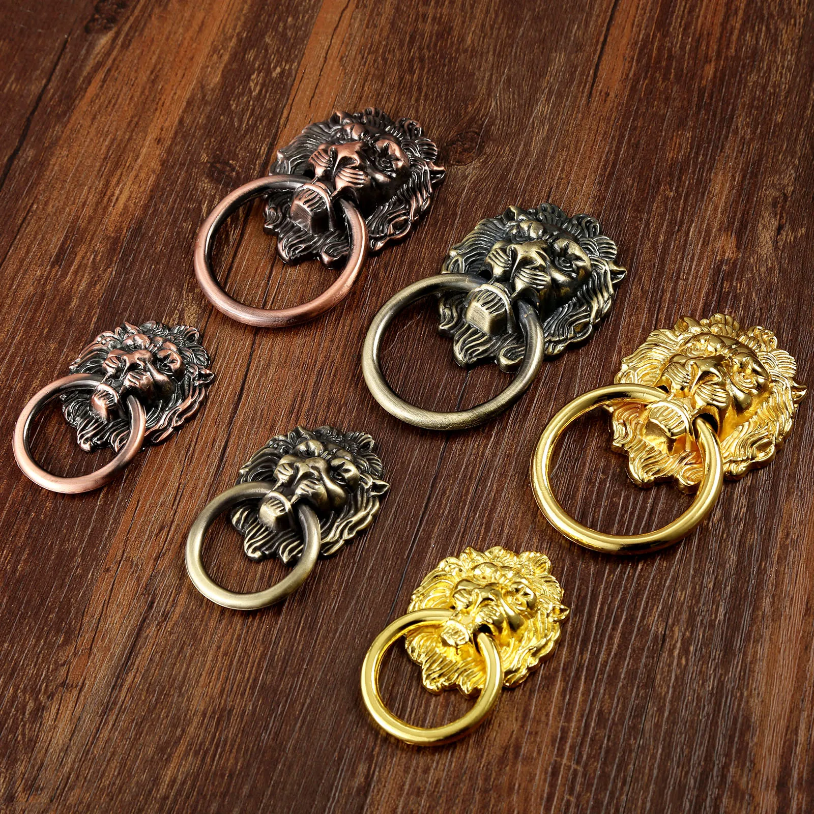 Голова льва ручка антикварные ручки Винтаж шкаф ящик Туалет дверь тянуть в форме
