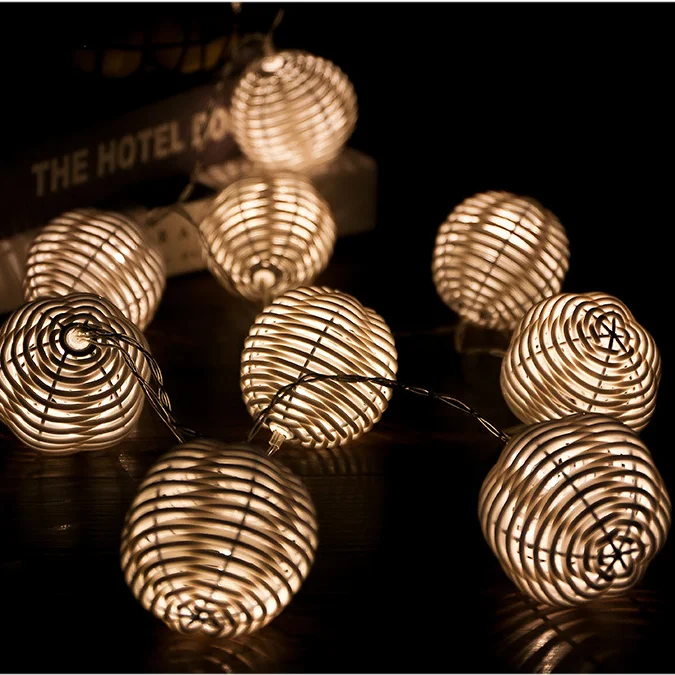 

3.2m15 Lights with 8 Function Adjustment,Rattan Ball Lighting,Christmas and New Year Home DecorationCreative Light StringPendant