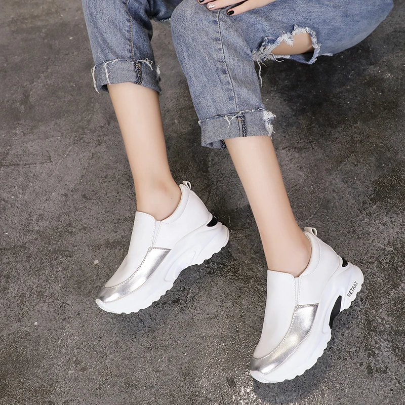 Новинка 2020 года Повседневная обувь Женская Кроссовки на платформе для девочек в