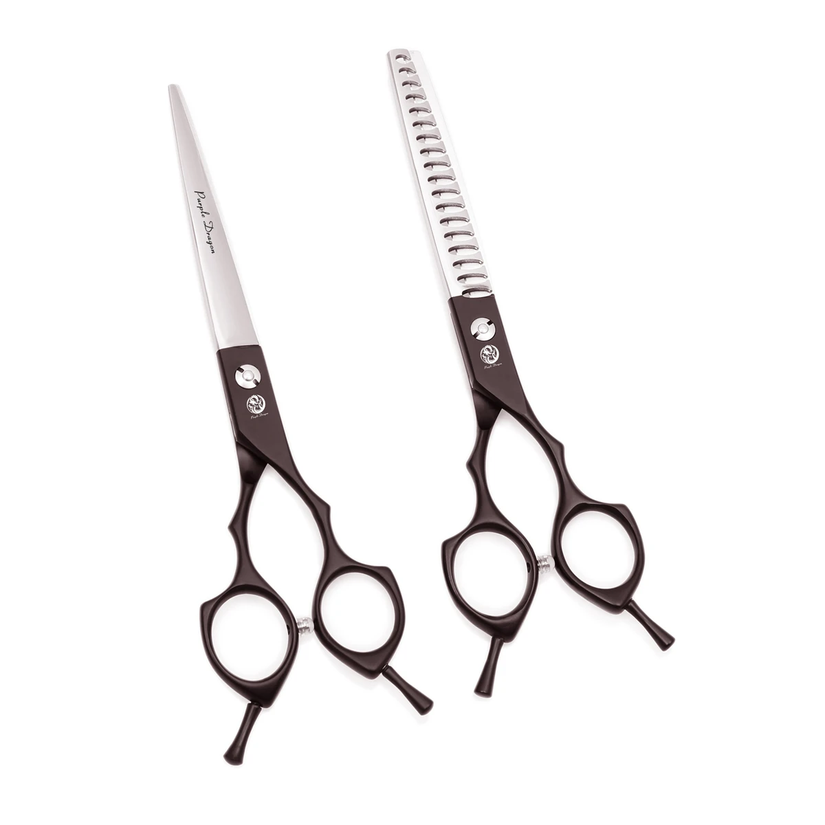 Ножницы Для Стрижки животных с мешочком фиолетовые драконы 7 &quotРозовые японские