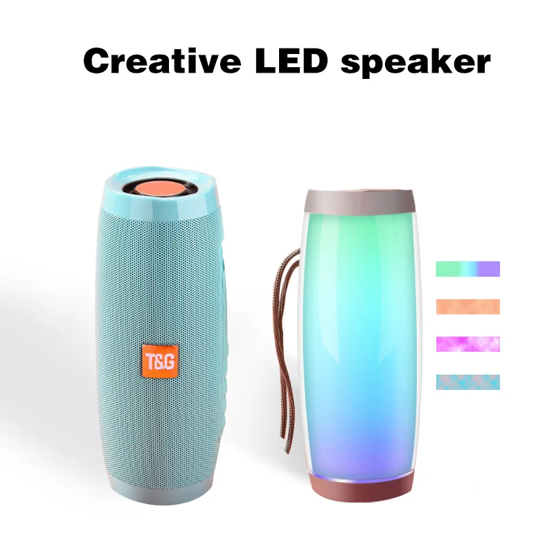 Portable LED Wireless Bluetooth Speaker Boom Box Outdoor Bass Column Subwoofer Sound with Mic Support TF FM USB Subwoffe | Электроника