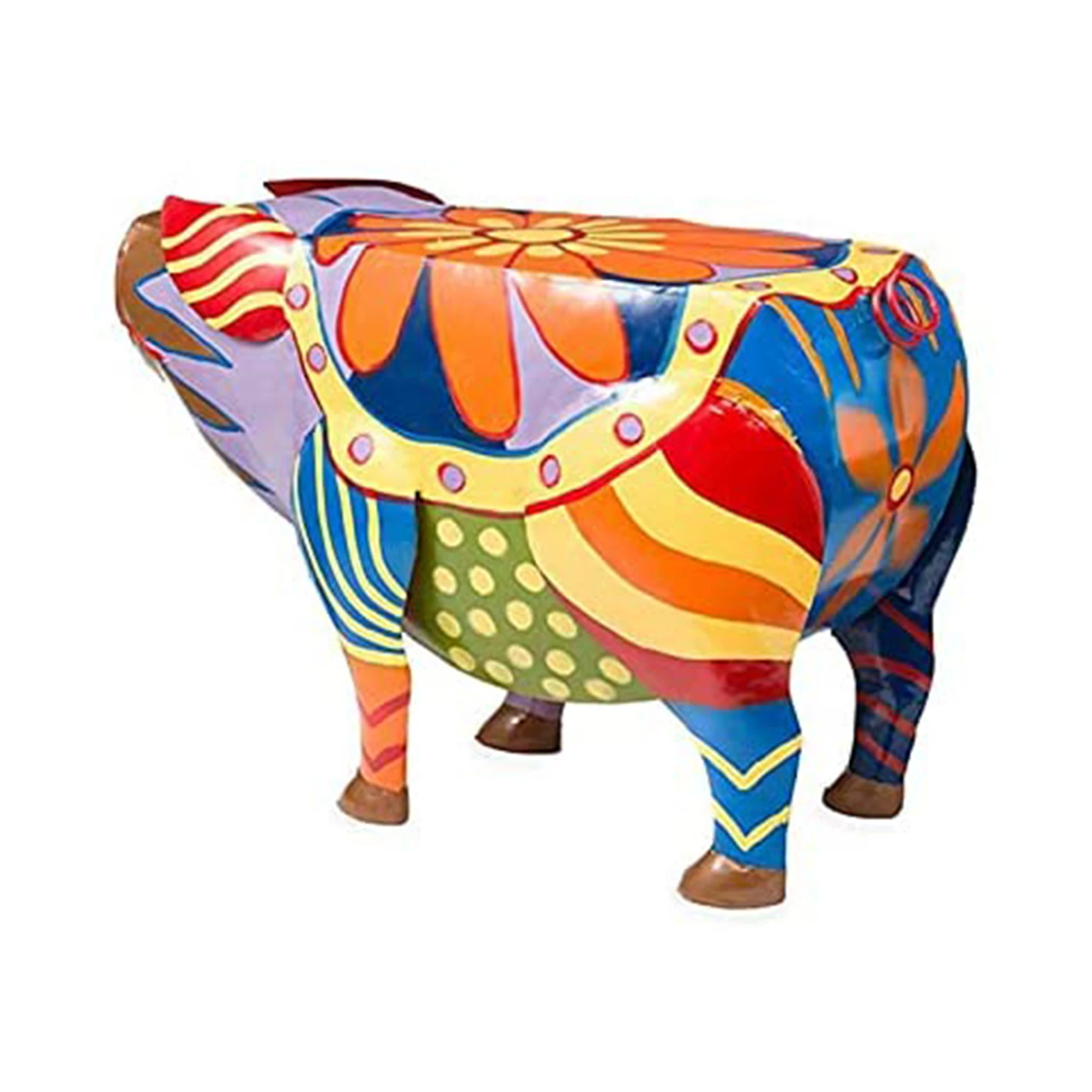 

Innovative Resin Animal Figurines Painted Pig Cow Chicken Dog Decorative Folk Art Ornaments Home Colorful Aesthetic Decor