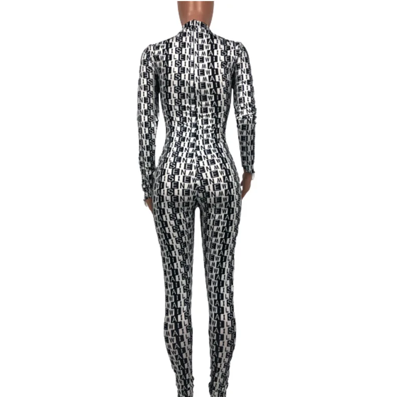 Женский Облегающий комбинезон с длинным рукавом круглым вырезом| |