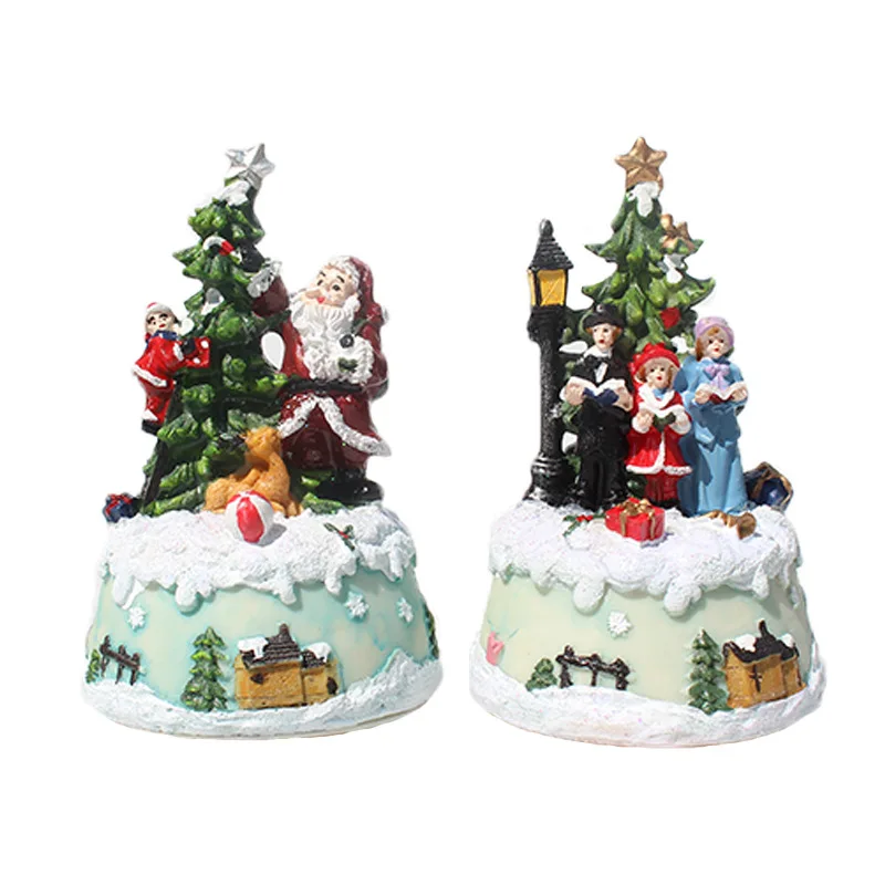 

Рождественский дом, ярсветильник светлый люминесцентный домик для торта, деревня, Санта-Клаус, Рождественская елка, домашний декор, музыкал...
