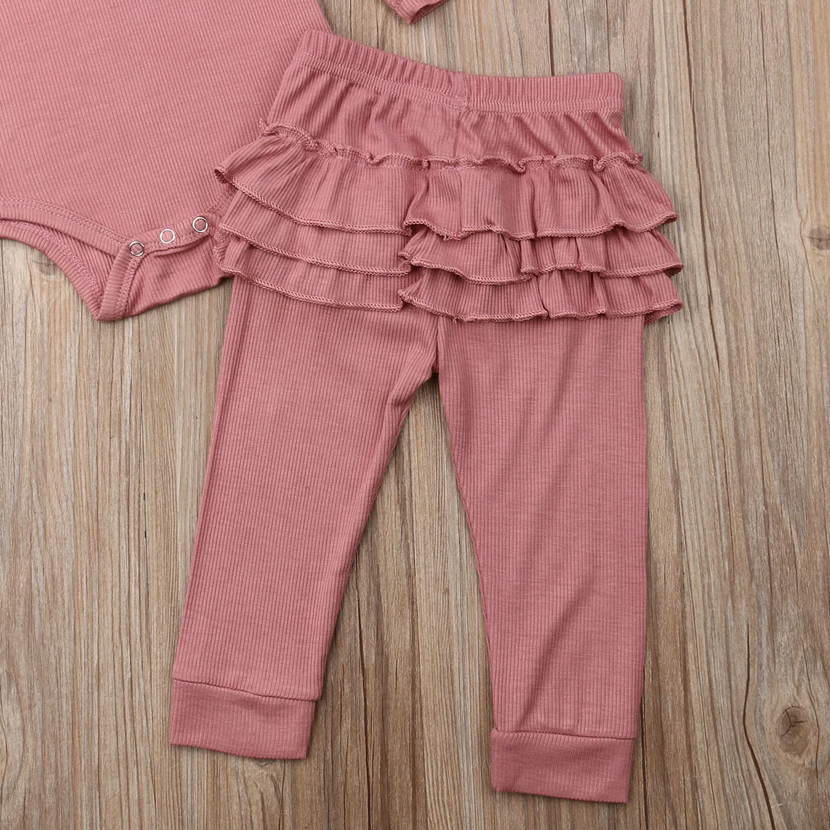 Одежда для новорожденных девочек хлопковый однотонный комбинезон + штаны с