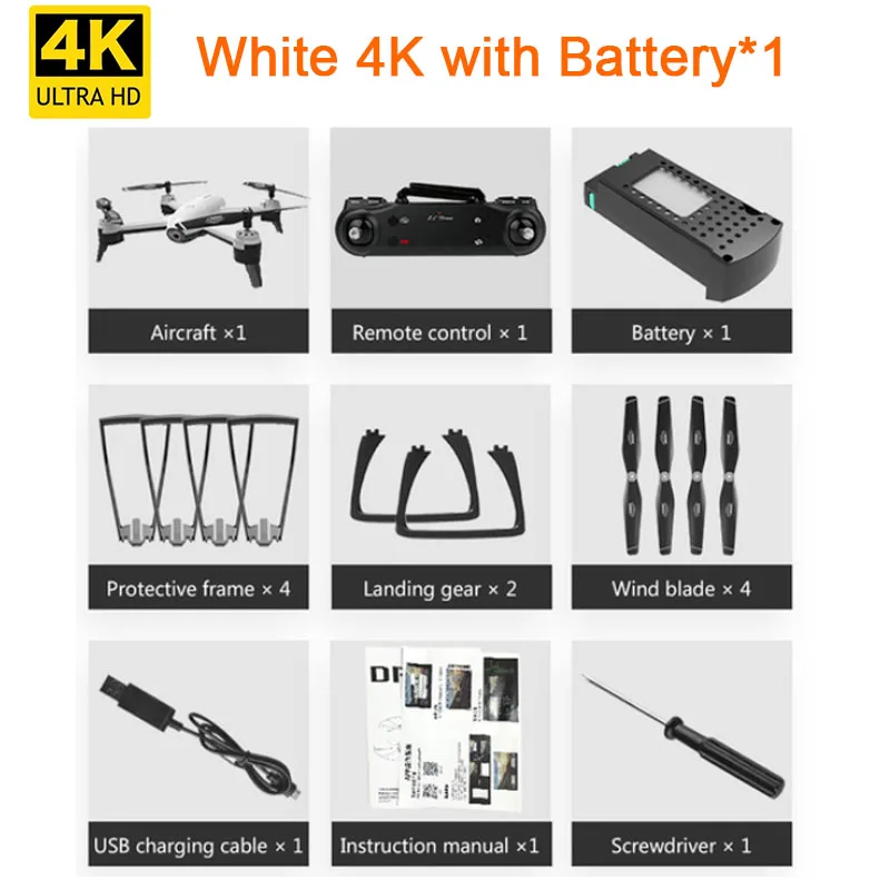 white 4K battery1 SG106 HD Дрон с двойной камерой 1080 P/4 K WiFi FPV в режиме реального времени воздушная видео широкоугольный оптический поток RC Квадрокоптер вертолет игрушки - Цвет: white 4K battery1