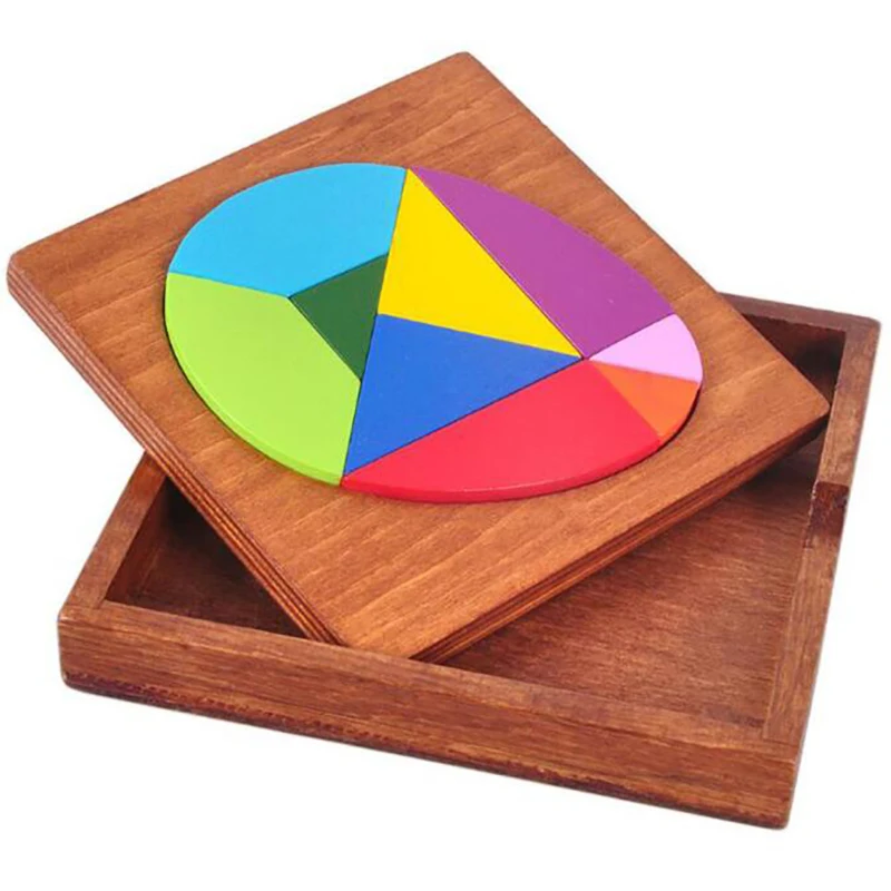 Пазл раздвижные красочные деревянные IQ Пазлы для детей логическая игра
