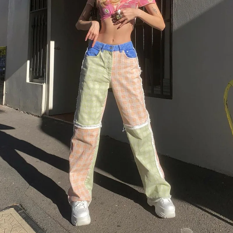 

Джинсы женские Мешковатые с завышенной талией, с широкими штанинами