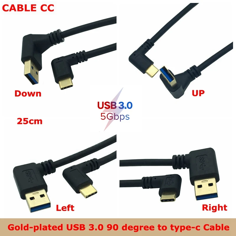 

Gold-plated USB3.0 90 degree elbow Type-C side bend 3A cable suitable for Huawei Xiaomi Samsung's super charging data cable