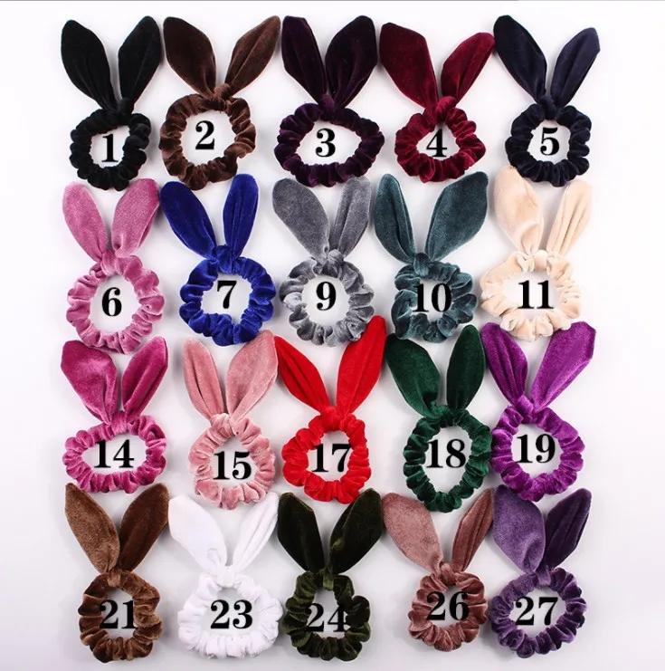 Женские бархатные резинки милые эластичные волосы кроличьи ушки конский хвост