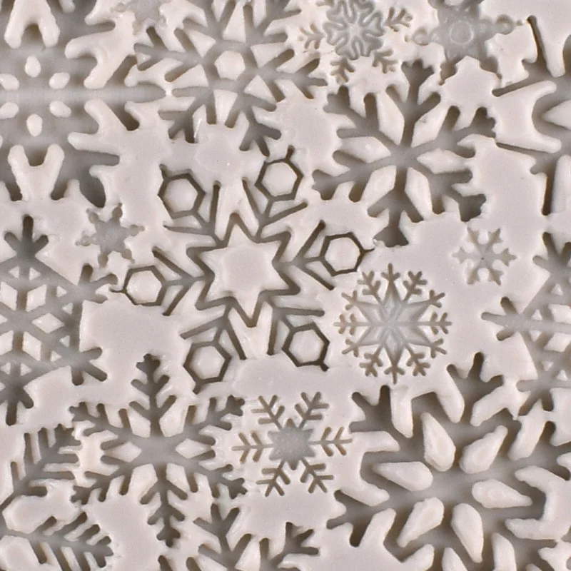 Силиконовая форма в форме снежинки большого размера для сахарной мастики