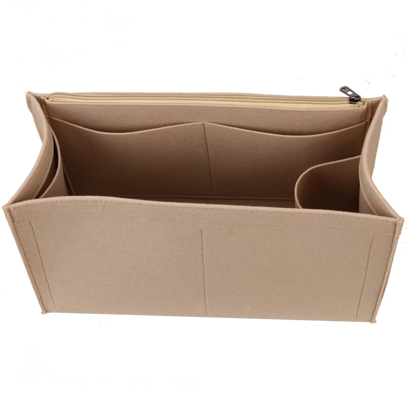 Bolsa de mano de fieltro para guardar cosm&eacute;ticos, bolso de mano para maquillaje, organizador de viaje, interior, para mam&aacute;, se adapta a Sunshine, M L-4