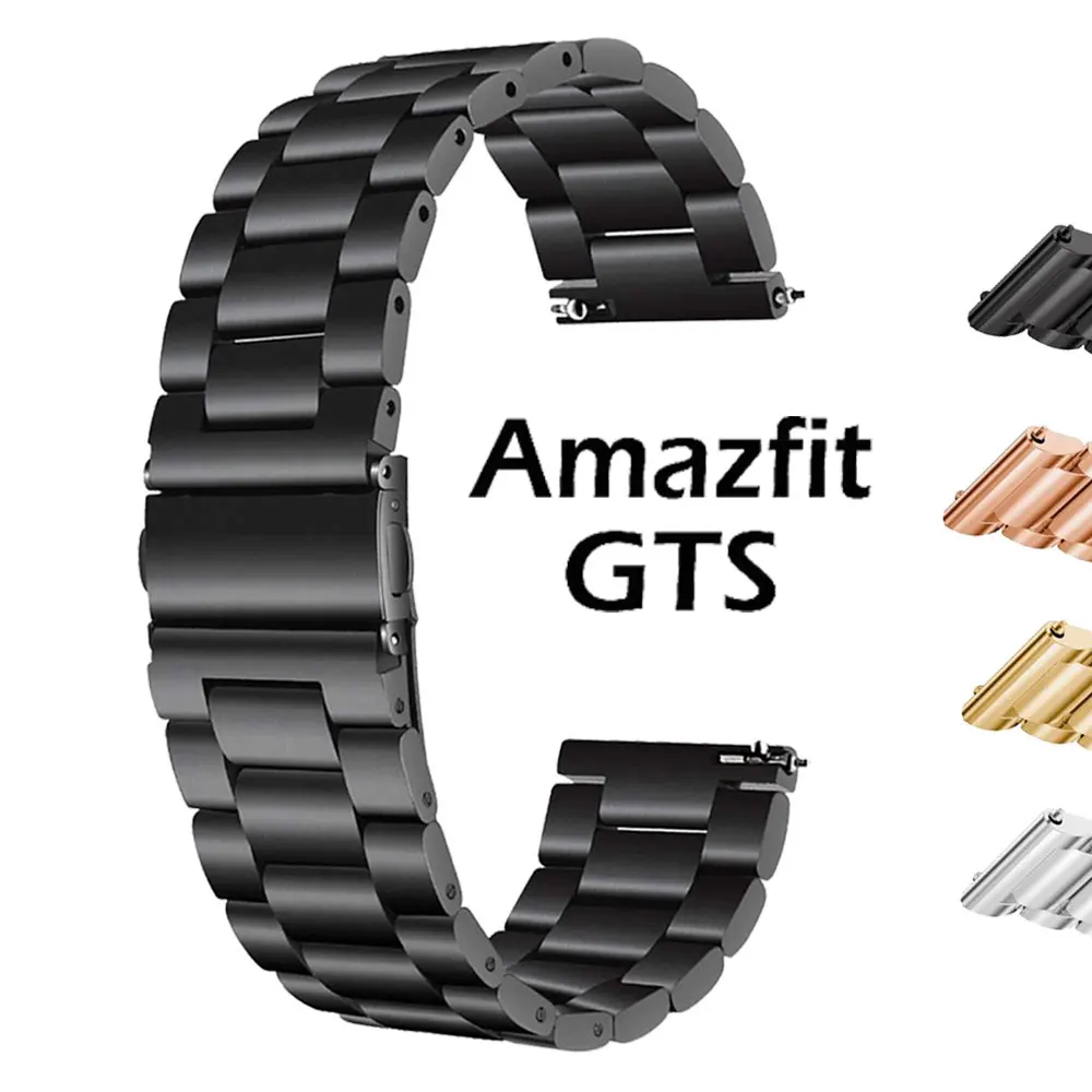 20 мм сменный ремешок из нержавеющей стали для amazfit gts/bip band Samsung Galaxy Gea S2 S3