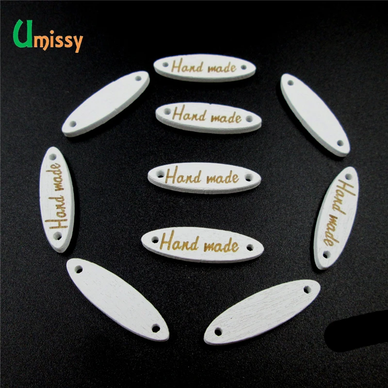 100 шт. деревянные кнопки &quotручная работа&quot буквы Швейные Кнопки 2 отверстия
