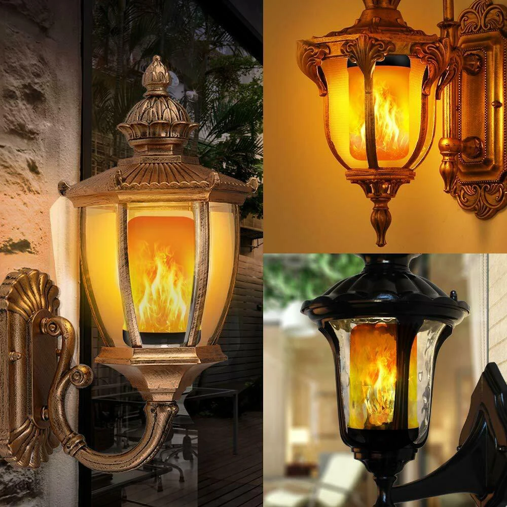

E27 Flame Lamp 4 Modes LED Flame Effect Light Bulb AC85-265V Yellow Flame Decorative Lights For Bar Hotel Restaurant Party Decor