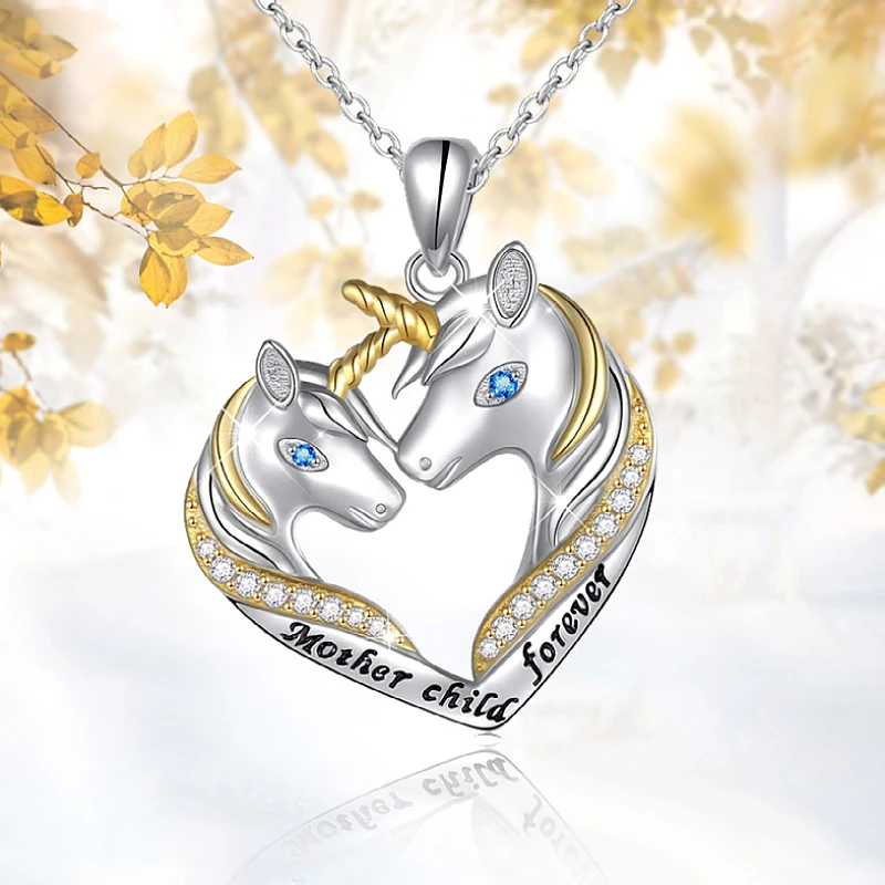 Fashionable income Double Horse Unicorn Necklace in pairs a pair of allegorical pendants gifts for romantic lovers | Украшения и