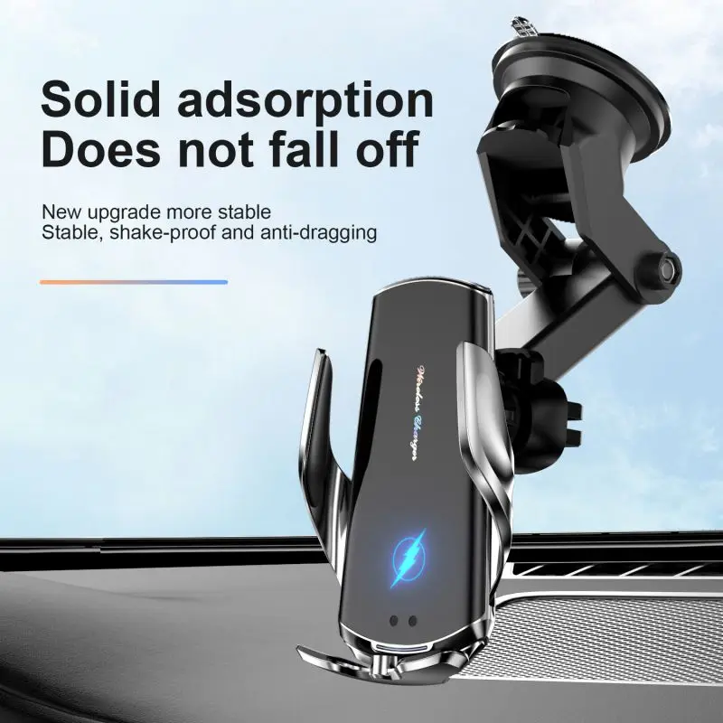 15w wireless car charger automatic clamping fast charging phone holder mount car for iphone 11 huawei samsung smart phones free global shipping